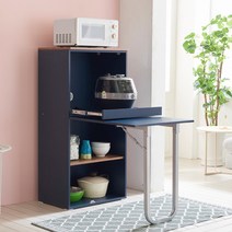 루미너스 접이식 식탁 렌지대 주방 수납장, 1_1.루미너스 1200 접이식식탁 렌지대_네이비