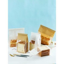 빵무지 종이 포장 종이봉투 각대봉투 일회용 튀김, 백색 28x13x10 cm 50장(로고가능)