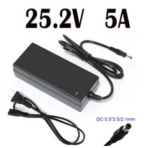 호버보드 25.2v 3a 5a 리튬 이온 배터리 마사지 건 면도기 hoverboard 충전기 21.6v 22.2v 6s 폴리머 리튬 배터리 커넥터 dc5525mm 7, 25.2v 5a, 유럽 ​​연합