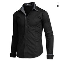 제이붐 남성용 이중 카라 면 스판 셔츠 ST29