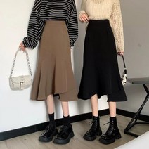겨울신상 여성 밴딩 플레어 금벨벳 롱 스커트 치마 슬림핏 롱스커트
