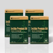 레시친 프리미엄 250g×4통 (과립형) 대두 레시틴 인지질 97%, 단일속성