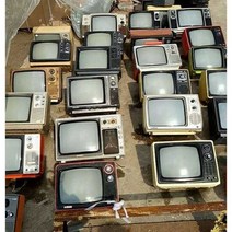 옛날tv 오래된 흑백 컬러 재생가능 골동품 가전 제품, (그레이) - 옛날 TV