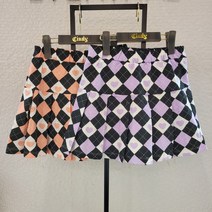 신디키즈 23년 봄 신상품!! 하트가 러블리한 카라가 예쁜 아가일 레터링 카라 맨투맨과 같이 입으면 코디가 필요없는~~ 아가일 스커트 CIWH23302-7954