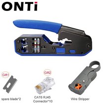 클램프 스터드 펜치 절단 Cat6a 용 ontirj45 크림퍼 도구 키트 이더넷 크림핑 RJ45/RJ11 8P 6P 크림프 및, 02 SET2