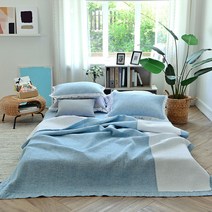 더크린 비비안아사60수 워싱 스프레드 Q블루