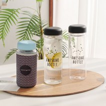 모던감성 어썸 보틀+파우치 세트 (마이너스옵션), 4.트라이탄 500ml (뚜껑 블루)_보틀 디자인 랜덤