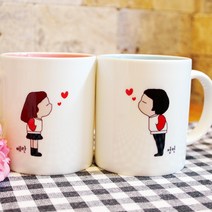 포유머그 주문제작머그컵 커플머그컵 커플선물 남친 여친 집들이 친구선물 커플 머그컵 2개세트구성+상자포장, 2개, 화이트+화이트