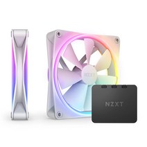 NZXT F140 RGB 듀오 트윈 팩 - RGB 컨트롤러가 있는 140mm 양면 RGB 팬 2개 - 개별 주소 지정 가능한 LED 20개 - 균형 잡힌 공기 흐름 및 정압 - 유