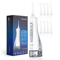 Fairywill-휴대용 구강 세척기 물 플로셔 치과 치아 클리너 USB 충전식 300ML 탱크 8 노즐 포함, CHINA_AE-5020E-Gray