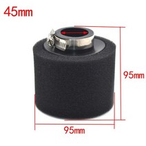 38mm 42mm 48mm 58mm 스트레이트 폼 에어 필터 스폰지 클리너 50cc 오토바이 스쿠터 CG125 150cc 먼지 자전거 오토바이, 블랙 45mm