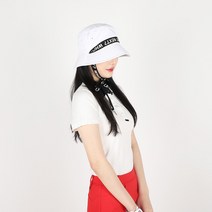 여성 레터링 스트랩 골프 버킷햇 벙거지 모자, 화이트