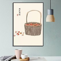 JINGHENG 고급 감나무그림 감그림 생기 캔버스 과일 인테리어 장식, 디자인 16_40x60