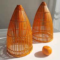 라탄 조명 펜던트 대나무 라탄갓등 라탄등 레일 펜던트 전등갓 우드 빈티지 나무, 라탄 꼬깔등 라지