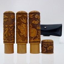 도장새김 대추나무 12간지 띠도장 가죽케이스 무료증정, 쥐