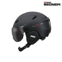[스위스비기뉴] 바이져 헬멧 프로 블랙 스키 스노우보드 NHM, 사이즈:M