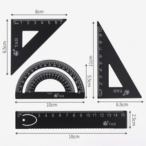 엠케이유통 4종 제도 세트 (97026) 각도기 삼각자 막대자 스틸 문구 학용품 신학기 도형 학습 제도용 눈금, 1개, 랜덤