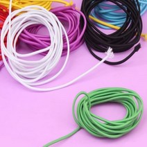 3m 헤어 머리 끈 밴드 만들기 공예 수예 재료 DIY 칼라 고무 줄, 기본, 검정