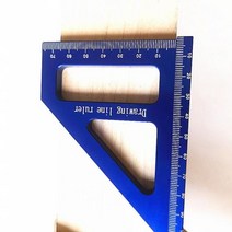 스피드스퀘어 목공용각도기 목공용직각자 직각자각도자 스피드스케어 목공용삼각자 목공공구 알루미늄합금 다기능 밑줄자 45도 90도 각사접 계량기, 파란색