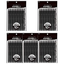 Pentel 펜텔 젤 잉크 볼트 펜 에너지 S 0.5mm 블랙 10 팩 5 조각 XBLN125-A10, 1개, 상품명참조