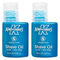 King Of Shaves 남성용 센시티브 쉐이빙 오일 15ml 트윈 팩, Quad Pack