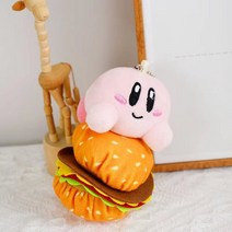 K) 커비 귀여운 봉제 인형 키 체인 햄버거 감자 튀김 모델링 장난감 카와이 푹신하고 배낭 펜던트 크리스마스 선물, [01] 10cm, [05] Kirby 5