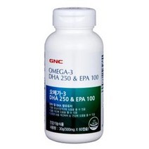 지앤씨 미지정 GNC AK백화점 오메가-3 DHA250&EPA100(60캡슐), Free
