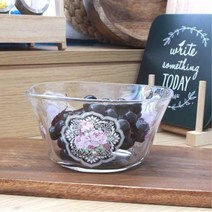 화채볼 빙수볼 다용도 유리볼 3p세트 테이블 샐러드, 레드플라워