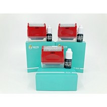 시크릿리무버 개인정보유출방지스탬프 문서보안용 롤러 도장 택배송장지우개, 레드, 대형스탬프 블랙잉크포함