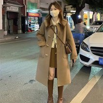 FANSYLI 여자 떡볶이 코트 가을 겨울 하프 모직 도톰 코트 03호 11B28