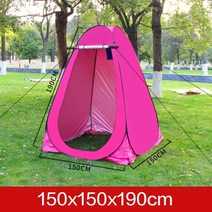 캠핑 야외활동 임시 샤워장 화장실 텐트 휴대용 타인으로부터 시선차단 안전 샤워실, K 1.5m 로즈 2창