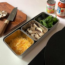 업소용 스텐밧드 바트 양념 식재료보관 칸막이 나눔반찬통 냉장고정리밧트 2칸 3칸 4칸 6칸 8칸, 분리형 밧드 세트(2칸)