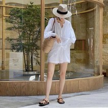 신혼여행 휴가커플룩 미니비치 비치웨어 여행원피스 휴양지 미니 원피스 연예인바캉스룩 휴양지쇼핑몰 해변 꽃무늬 휴가