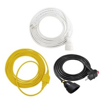 1구 멀티탭 전기 연장선 연결선 리드선 접지 콘센트 전기용품 캠핑 16A 2800W 2M 3M 5M 10M 캠핑용 연장케이블 멀티캡 멀티텝 긴 컨센트 연장코드, 01  화이트 1구 연장선 5M