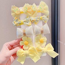 은꽃밴드 유아 여아 리본 머리핀 10P 세트 헤어핀