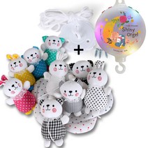 꿈나라 모빌, 곰토끼 흑백컬러 더블모빌+샤이니 자동오르골