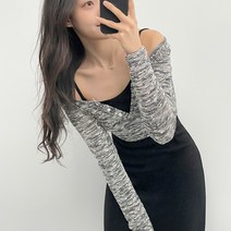 입꼬 지그재그 크롭 니트 긴팔티3color