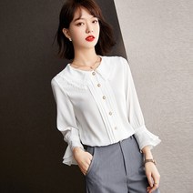 셔츠 여 디자인 소탈 가을 프렌치 셔츠 코디 스위트 탑