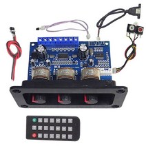 앰프 2.1 채널 블루투스 앰프 보드 DC 암 AUX 케이블 USB 원격 제어 2x25W 50W 서브 우퍼, 01 Black_01 220V