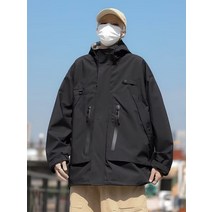 남자봄자켓 남성용 패션 작업복 후드 재킷 느슨한 트렌드 사파리 스타일 가을 겨울 하이 스트리트 방풍 코