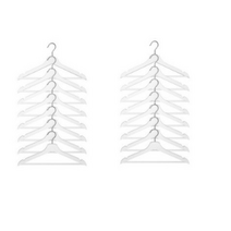 [이케아] 원목 나무 옷걸이 - 부메랑 2세트 (16개) 내추럴 검정 하양 / / Natural Black White Clothes Hanger - Bumerang, 하양 (White)