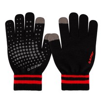 [스타스포츠] [스타스포츠] 스포츠장갑 동계용 니트장갑 스마트폰터치, 동계용품 스포츠장갑 LG316(블랙 레드)S사이즈(유소년용)