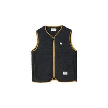 Beyond Closet PARISIAN DOG WAPPEN ECO FUR ZIP-UP VEST GRAY