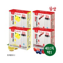 꽃샘 콤부차 1선택 2곽 총40개입 레몬 세븐베리 보틀증정 코스트코꼼부 또와몰53, 레몬1곽+베리1곽