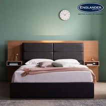 잉글랜더 데스티니 LED 수납형 호텔 침대(SY 7존 라텍스 독립스프링 매트리스-Q), 내츄럴+그레이