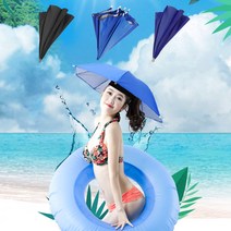 양손자유 1인썬캡 파라솔 모자 우산 양산 야구모자, 블루