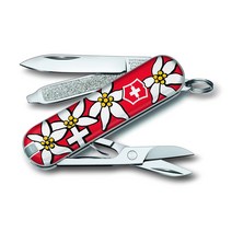 VICTORINOX (빅토리녹스) 멀티 툴 선물 여성 클래식 SD 에델바이스 무늬 [ 보증서 첨부]