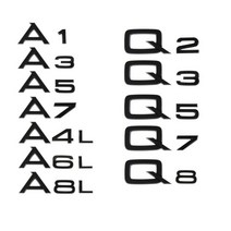 아우디 A1 A3 A4L A5 A6 A7 A8L Q2 Q3 Q5 Q7 Q8 용 3D 크롬 도금 광택 블랙 ABS TDI TFSI 후면 로고 스티커 부품 스타일링, 18.Black - A6L