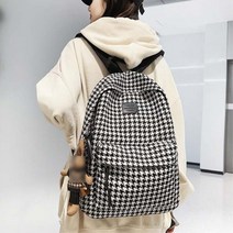 성인 하운드투스 패턴 클래식 백팩 책가방 학생가방 학생백팩 학교가방 여자대딩백팩 전공서적가방