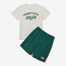[국내매장판]노스페이스 반팔 반바지 세트 키즈 익스플로어 크루 세트 NT7UP10S_LBE
